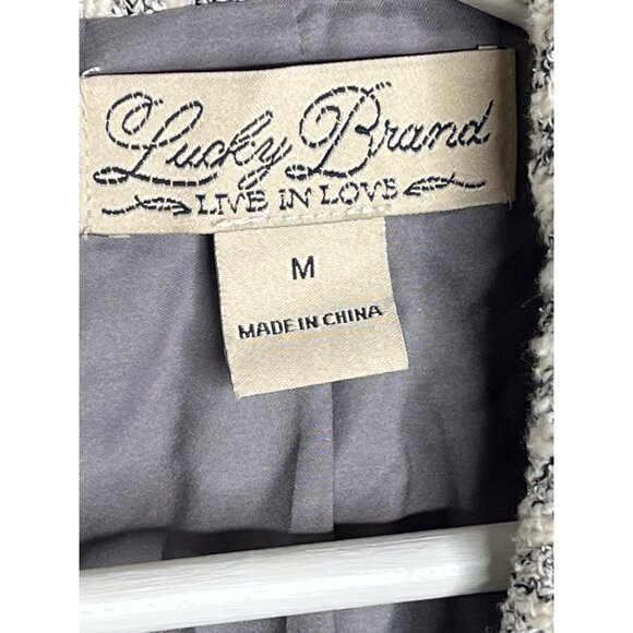 Lucky Brand Gray White Striped Knit Blazer Size M - Picture 6 of 14